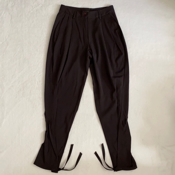 Marithe Francois Girbaud | Wool Blend Bottom Side Tie Pant